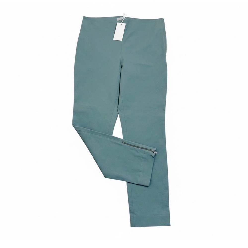 COS Pants Women 12 Sage Green Slim Fit Ankle Zip Side Zip Cotton Blend Trousers